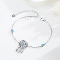 wholesale 925 Sterling Silver & Turquoise Dreamcatcher Feather Charm Bracelet for Women-0-1