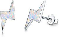 wholesale 925 Sterling Silver Lightning Bolt Fire Opal Stud Earrings Hypoallergenic s for Women-A-Stud Earrings