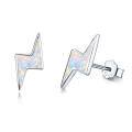 wholesale 925 Sterling Silver Lightning Bolt Fire Opal Stud Earrings Hypoallergenic s for Women-0-0
