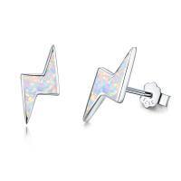 wholesale 925 Sterling Silver Lightning Bolt Fire Opal Stud Earrings Hypoallergenic s for Women-A-Stud Earrings