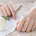 wholesale 925 Sterling Silver Gold Plated Faith Cross Open Ring All Things Are Possible For Women-0-3