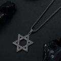 wholesale 925 Sterling Silver Blackened Star of David Pendant with Evil Eye and Horus Symbol on  (24)-0-1