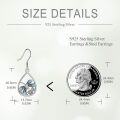 wholesale 925 Sterling Silver Teardrop Turquoise Flower Dragonfly Drop Earrings for Women-0-4