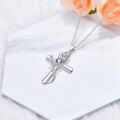 wholesale 925 Sterling Silver 12 Birthstone Flower Pendant Necklace for Women-0-58