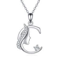 wholesale 925 Sterling Silver Alphabet A Z Initial Letter Pendant Necklace for Women Jewelry Gifts-C