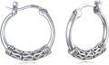 wholesale 925 Sterling Silver Snake Patterned Round Hoop Earrings - Small 14mm Diameter Hypoallergenic Gift for Her-0-0