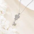 wholesale 925 Sterling Silver Heart-Shaped Key Pendant Necklaces for Women - 50th Anniversary Gift Ideas-0-4