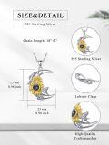 wholesale 925 Sterling Silver 925 Sunflower & Crescent Moon Necklace with Butterfly Charm - Romantic Gift for Women-0-4