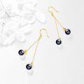 wholesale  Solid Gold 14K Freshwater Pearl Threader Tassel Dangle Earrings ( chars)-0-12