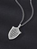 wholesale 925 Sterling Silver Saint Michael Archangel Shield Pendant Necklace For Men-0-3