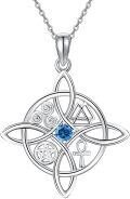 wholesale Sterling Silver Celtic Cross Witches Knot Pendant Necklace Amulet Gift-0-83