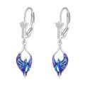 wholesale 925 Sterling Silver Purple Blue Dragon Head Drop Earrings Gift for Women-0-1