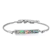 wholesale 925 Sterling Silver Abalone Shell Mermaid Design Charm Bracelet Wholesale for Women-Sister