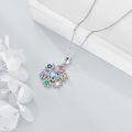 wholesale 925 Sterling Silver Multicolor Crystal Snowflake Pendant Necklace for Women - Christmas & Birthday Gifts-0-3