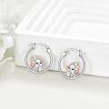 wholesale 925 Sterling Silver Bunny Headphones Hoop Earrings - Cute Small  for Women & Girls-0-6