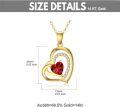 wholesale 14K Gold Heart-Shaped Red Stone Pendant Necklace with Chain - 18 Inches Long-0-3
