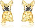 wholesale 925 Sterling Silver Gold French Bulldog Stud Earrings for Women Dog Lover Gift-0-0