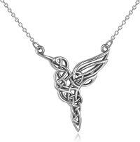 wholesale Sterling Silver Celtic Knot Raven Wolf Dog Hummingbird Dragon Pendant Necklace-A-Hummingbird