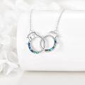 wholesale 925 Sterling Silver Handcuff Necklace with Turquoise/Abalone Pendant for Women-0-2