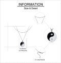 wholesale 925 Sterling Silver Ying Yang Pendant Double Chain Necklace with Black and White Enamel Design-0-4