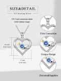 wholesale 925 Sterling Silver Heart-Shaped Pendant with Blue Crystal and Gold Butterfly Charm Necklace for Women Girls' s-0-5