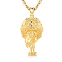 wholesale 925 Sterling Silver St Michael Pendant-Gold
