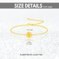 wholesale 14K Gold  Sunflower Charm Anklet for Women - Adjustable Chain Beach Foot s-0-5