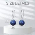 wholesale 925 Sterling Silver Navy Blue Agate Drop Earrings-0-3