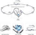 wholesale 925 Sterling Silver Horse Heart Birthstone Bracelet Jewelry Gift for Women-0-2