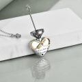 wholesale 925 Sterling Silver Two Tone Mom Infinity Heart Cremation Urn Necklace Memorial Pendant-0-2