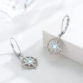 wholesale 925 Sterling Silver Moonstone Opal Turquoise Moss Agate Drop Earrings with Compass Design Leverbacks for Women-0-1