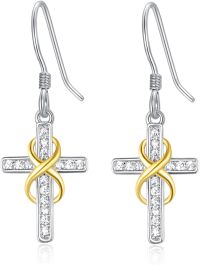 wholesale 925 Sterling Silver Infinity Knot Cross Drop Earrings for Women - Christian Faith  Ideas-Infinity Cross