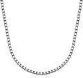wholesale 925 Sterling Silver Box Chain Necklace for Women Men 0.8mm 1mm 1.5mm 2mm 3mm 18 20 22 24 26 Inches-0-6