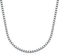 wholesale 925 Sterling Silver Box Chain Necklace for Women Men 0.8mm 1mm 1.5mm 2mm 3mm 18 20 22 24 26 Inches-2mm 18\"