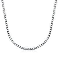 wholesale 925 Sterling Silver Box Chain Necklace for Women Men 0.8mm 1mm 1.5mm 2mm 3mm 18 20 22 24 26 Inches-2mm 18\"