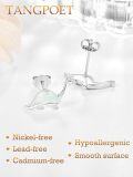 wholesale 925 Sterling Silver Dinosaur Opal Stud Earrings for Sensitive Ears-0-1
