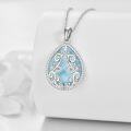 wholesale Sterling Silver Moonstone Lapis Lazuli Larimar Teardrop Pendant Necklace-0-1