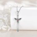 wholesale 925 Sterling Silver Bat Dagger Pendant Necklace - Gothic Jewelry for Women and Men-0-3