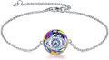 wholesale Sterling Silver Colorful Crystal Anklet for Women Adjustable Foot Chain-0-5