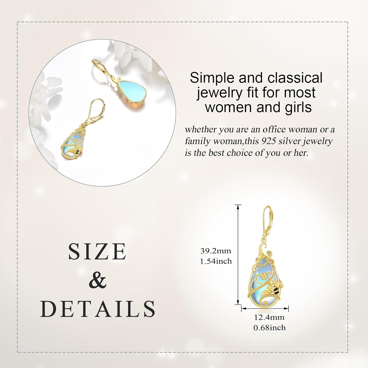 925 Sterling Silver Opal Butterfly Drop Earrings-0-5