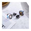 wholesale 925 Sterling Silver Blue Opal Stud Earrings Elegant White Gemstone Jewelry-0-1