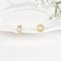 wholesale 14K Gold Opal Sun & Moon Stud Earrings for Daughter/Sister-0-2