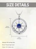 wholesale 925 Sterling Silver Lapis Lazuli Compass Pendant Necklace I'd be lost without you Love Gift for Wife Girlfriend Her Anniversary Birthday-0-3
