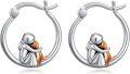 wholesale 925 Sterling Silver Hypoallergenic Penguin and Seal Huggie Hoop Earrings for Sensitive Ears-0-0