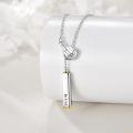wholesale 925 Sterling Silver Be Kind Square Tube Pendant Necklace-0-11
