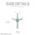TOUPOP Sterling Silver Tanzanite Blue Topaz Heart Crystal Memorial Urn Pendant-0-4