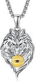 wholesale 925 Sterling Silver Tiger Head Gold Eye Pendant Necklace Animal s for Men-0-0