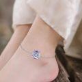 wholesale Sterling Silver Colorful Crystal Anklet for Women Adjustable Foot Chain-0-1