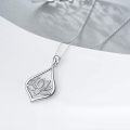 wholesale 925 Sterling Silver Lotus Flower Pendant Necklace for Women s-0-3