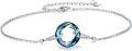 wholesale 925 Sterling Silver Blue Crystal Circle Chain Bracelet for Women s-0-6